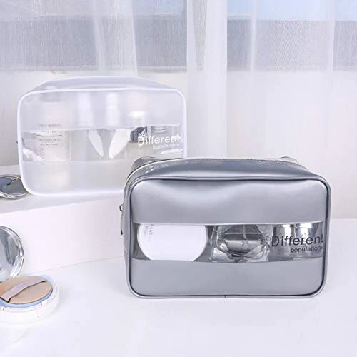 LIZHOUMIL Transparent Makeup Bag Storage Bags Travel Organizer Waterproof Makeup Beautician Cosmetic Bag Beauty Case Toiletry Bag Wash Bags Silver Medium 9 LIZHOUMIL Transparent Makeup Bag Storage Bags Travel Organizer Waterproof Makeup Beautician Cosmetic Bag Beauty Case Toiletry Bag Wash Bags Silver Medium - Image 9