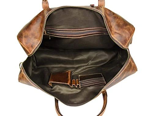 Leather Castle Genuine Vintage Men’s Duffel Sports Gym, Travel, Carry-on Luggage Bag, Light Brown 6 Leather Castle Genuine Vintage Men’s Duffel Sports Gym, Travel, Carry-on Luggage Bag, Light Brown - Image 6