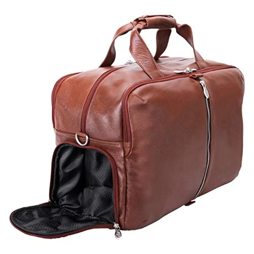 McKleinUSA Avondale, Pebble Grain Calfskin Leather, 22" Leather, Triple Compartment, Carry-All, Travel, Laptop Duffel, Brown (18904) 3 McKleinUSA Avondale, Pebble Grain Calfskin Leather, 22" Leather, Triple Compartment, Carry-All, Travel, Laptop Duffel, Brown (18904) - Image 3