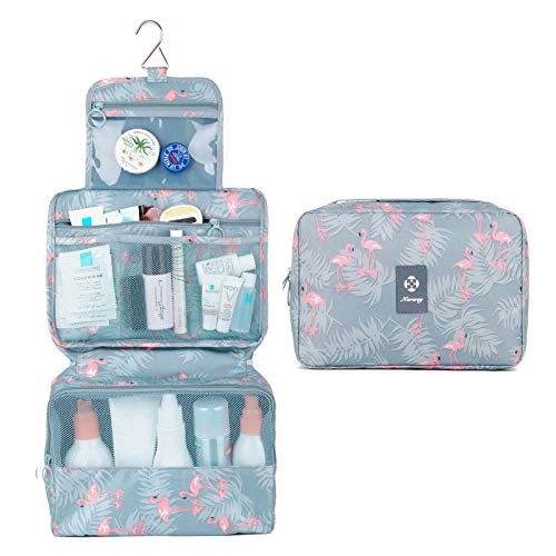 Hanging Travel Toiletry Bag Cosmetic Make Up Organizer For Women And Girls Waterproof (A-Flamingo) 7 Hanging Travel Toiletry Bag Cosmetic Make Up Organizer For Women And Girls Waterproof (A-Flamingo) - Image 7