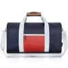 REYLEO Sports Gym Bag Small Travel Duffel Bag Water Resistant Bags With Leather Handle Color Blocking Design For Men Women RT02