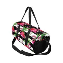INTERESTPRINT Tropical Flamingo And Palm Tre Travel Duffel Bag, Waterproof Bag -Luggage Factory 41QLABMmRBL