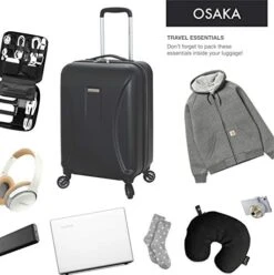 Regent Square Travel - Luggage Set Hard Shell With Spinner Goodyear Wheels - Set Of 3 Pieces - Hard Case - Black 16 Regent Square Travel - Luggage Set Hard Shell With Spinner Goodyear Wheels - Set Of 3 Pieces - Hard Case - Black -Luggage Factory 41QWPGGCZ3L