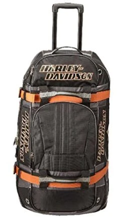 Harley Davidson Harley-Davidson Bar & Shield Logo 22" Carry-On Wheeling Duffel Bag 99415-BLACK -Luggage Factory 41RP0Y1DxZL