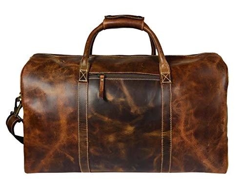 Leather Castle Genuine Vintage Men’s Duffel Sports Gym, Travel, Carry-on Luggage Bag, Light Brown 2 Leather Castle Genuine Vintage Men’s Duffel Sports Gym, Travel, Carry-on Luggage Bag, Light Brown - Image 2