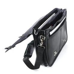 Alpine Swiss Leather Briefcase Dressy Double Buckle Flap-Over Black 12 Alpine Swiss Leather Briefcase Dressy Double Buckle Flap-Over Black -Luggage Factory 41TSobBwaYL