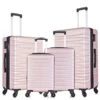 4 Piece Luggage Sets, Expandable Hardshell ABS Luggage Sets With TSA Lock Spinner Wheels Travel Suitcases Set (4 PCS, TSA Lock+Expandable, Rose Gold)