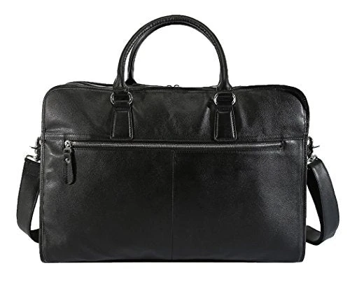Polare Men'S Real Soft Napa Leather 17.3'' Briefcase Laptop Business Bag Black 2 Polare Men'S Real Soft Napa Leather 17.3'' Briefcase Laptop Business Bag Black - Image 2