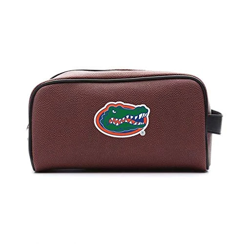 Zumer Sport Florida Gators Football Leather Travel Toiletry Kit Zippered Pouch Bag - Made From The Same Exact Materials As A Football - Brown 1 Zumer Sport Florida Gators Football Leather Travel Toiletry Kit Zippered Pouch Bag - Made From The Same Exact Materials As A Football - Brown