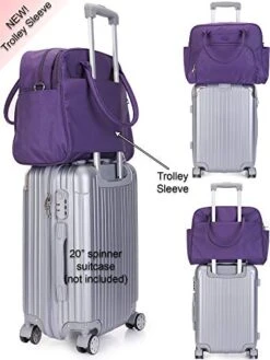 Lily & Drew Carry On Weekender Overnight Travel Shoulder Bag For 15.6 Inch Laptop Computers For Women (Purple) 10 Lily & Drew Carry On Weekender Overnight Travel Shoulder Bag For 15.6 Inch Laptop Computers For Women (Purple) -Luggage Factory 41V8 fJ reL
