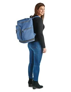 ZipSak Pro Foldable Travel Backpack With Cushioned Laptop Sleeve, Denim Blue -Luggage Factory 41VoHhipTEL