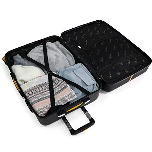 Hardside Expandable Luggage Set With Spinner Wheels, TSA Lock, Large Capacity, 20/26/30 ABS Suitcase, Black 3 Hardside Expandable Luggage Set With Spinner Wheels, TSA Lock, Large Capacity, 20/26/30 ABS Suitcase, Black - Image 3