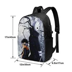 Naruto And Uchiha Obito Merchandise Kakashi Nohara Rin Merchandise Anime Stuff Gifts Backpack With USB Charging Port Anti Theft Durable Light Laptop Bags For Women Men Kids Travel School Gym Backpacks -Luggage Factory 41Wizqy z1L