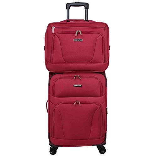 World Traveler Embarque Lightweight 2-PC Carry-On Luggage Set, Burgundy, One_Size 1 World Traveler Embarque Lightweight 2-PC Carry-On Luggage Set, Burgundy, One_Size