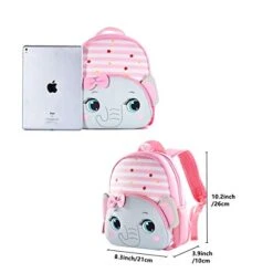 Toddler Backpack Waterproof Preschool Backpack 3D Cute Cartoon Neoprene Animal Schoolbag For Kids For 2-5 Years Boys Girls (Grey Elephant) -Luggage Factory 41XLlLFD 9L