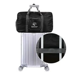 REDCAMP 45L Foldable Travel Duffle Bag With Shoe Compartment, 22" Lightweight Water Resistant Small Duffel Bag For Sports Gym Black -Luggage Factory 41YeDonCLML