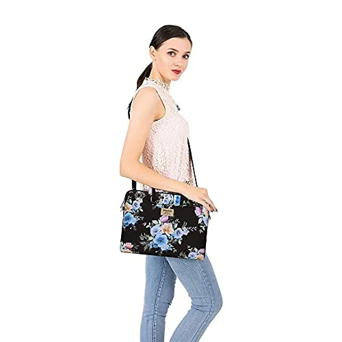 MOSISO Laptop Shoulder Bag Compatible With MacBook Pro/Air 13 Inch, 13-13.3 Inch Notebook Computer, Polyester Trumpet Creeper Carrying Briefcase Sleeve With Trolley Belt 3 MOSISO Laptop Shoulder Bag Compatible With MacBook Pro/Air 13 Inch, 13-13.3 Inch Notebook Computer, Polyester Trumpet Creeper Carrying Briefcase Sleeve With Trolley Belt - Image 3