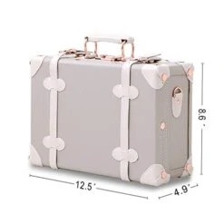 Unitravel Vintage Suitcase PU Little Handbag Cosmetic Case Gray 12 Inch (Gray) 10 Unitravel Vintage Suitcase PU Little Handbag Cosmetic Case Gray 12 Inch (Gray) -Luggage Factory 41ZfSrzv6mL