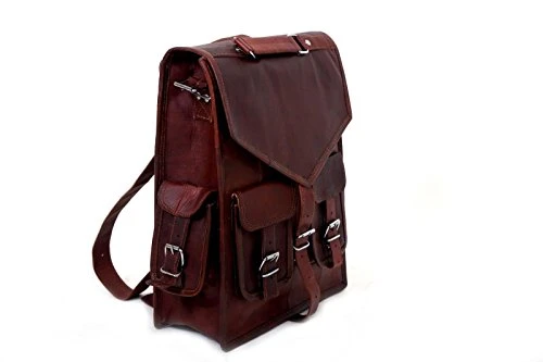 Vintage Brown School Bag Leather Backpack Laptop Messenger Bag Rucksack Sling For Men Women 6 Vintage Brown School Bag Leather Backpack Laptop Messenger Bag Rucksack Sling For Men Women - Image 6