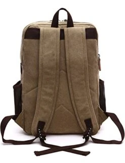 Aidonger Vintage Canvas Laptop Backpack School Backpack (Khaki) -Luggage Factory 41 2B h3IBExL