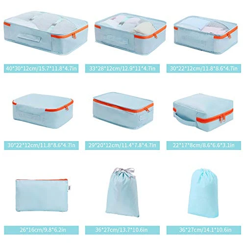 DIMJ 11 Set Packing Cubes, Travel Luggage Packing Organizers Lightweight Travel Cloth Storage Bag With Bra Underwear Cube Cosmetics Bag And Shoe Pouch 2 DIMJ 11 Set Packing Cubes, Travel Luggage Packing Organizers Lightweight Travel Cloth Storage Bag With Bra Underwear Cube Cosmetics Bag And Shoe Pouch - Image 2