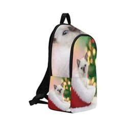 YPink Little Kitten Sitting In Santa Hat Against Fir TRE Casual Daypack Travel Bag College School Backpack For Mens And Women -Luggage Factory 41ahNlmvoPL