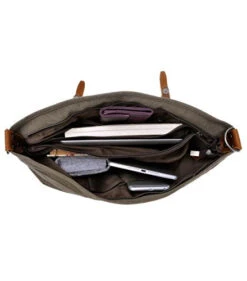 Canvas Messenger Bag Zlyc Leather Trim 15.6 Inch Laptop Bag Military Shoulder Bag Vintage Handbag 16 Canvas Messenger Bag Zlyc Leather Trim 15.6 Inch Laptop Bag Military Shoulder Bag Vintage Handbag -Luggage Factory 41awsE0sRHL