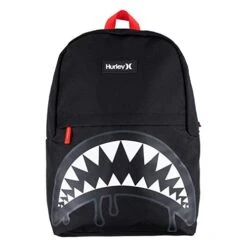 Hurley Kids' One And Only Backpack, Black Shark Bite, Large