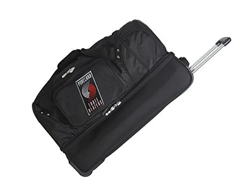 NBA Portland Trail Blazers Rolling Drop-Bottom Duffel Bag, 27 X 16 X 14", Black 2 NBA Portland Trail Blazers Rolling Drop-Bottom Duffel Bag, 27 X 16 X 14", Black - Image 2