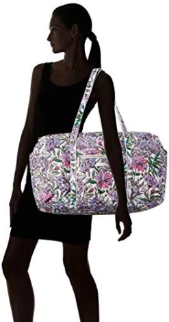 Vera Bradley Iconic Large Travel Duffel, Signature Cotton, Lavender Meadow 13 Vera Bradley Iconic Large Travel Duffel, Signature Cotton, Lavender Meadow -Luggage Factory 41bpCYYhy8L