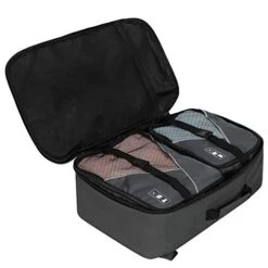 Hynes Eagle Travel Backpack 40L Flight Approved Carry On Backpack, Grey With 3PCS Packing Cubes 2018 -Luggage Factory 41cT7AK5bEL