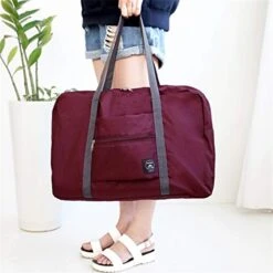 Gayisic Travel Bag Lightweight Large Capacity Portable Luggage Bag For Suitcase Trolley Handles Travel Duffel Shoulder Tote Bag (Red Wine) -Luggage Factory 41e1bcU5QDL