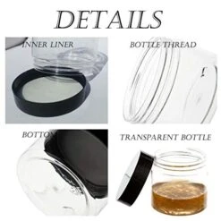 ZEJIA 20 Pack 2oz Jars With Lids Plastic Round Clear Leak-Proof Container With Black Lid， Inner Liner And Labels For Cosmetic, Powders, Beads Jewelry, Liquids（Black） -Luggage Factory 41eFKPmMugL