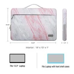 MoKo 13-13.3 Inch Laptop Sleeve Case Compatible With MacBook Air 13-inch Retina, MacBook Pro 13", HP Dell Acer Lenove Notebook Computer, Protective Carrying Bag With Pocket, Pink Gray Marble 15 MoKo 13-13.3 Inch Laptop Sleeve Case Compatible With MacBook Air 13-inch Retina, MacBook Pro 13", HP Dell Acer Lenove Notebook Computer, Protective Carrying Bag With Pocket, Pink Gray Marble -Luggage Factory 41fcpo8Fw0L