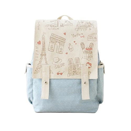 Fashion Cute Women's Bag Canvas Satchel Girls' Lovely Sweet Paris Style Design Backpack Schoolbag Rucksack Colleage Bags By DGQ 1 Fashion Cute Women's Bag Canvas Satchel Girls' Lovely Sweet Paris Style Design Backpack Schoolbag Rucksack Colleage Bags By DGQ