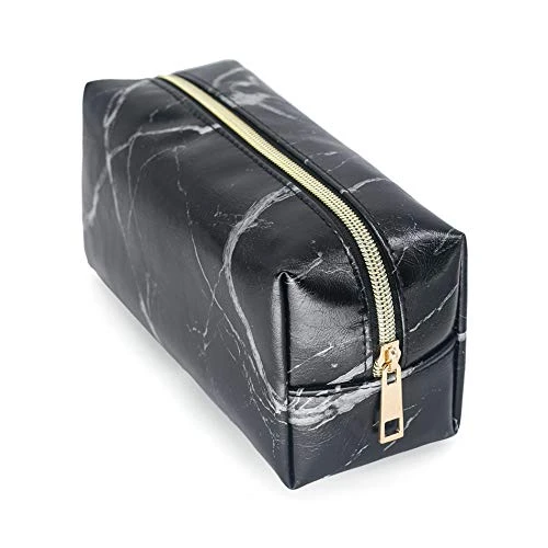 Leather Marble Makeup Bag Portable Waterproof Cosmetic Bags For Women Brushes Bag Pouch Organizer Toiletry Bag (Black) 3 Leather Marble Makeup Bag Portable Waterproof Cosmetic Bags For Women Brushes Bag Pouch Organizer Toiletry Bag (Black) - Image 3