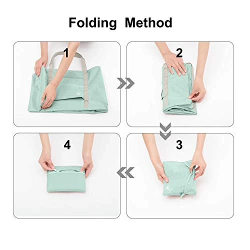 FUNFEL Travel Foldable Duffel Bag For Women & Men, Waterproof Lightweight Travel Luggage Bag For Sports, Gym, Vacation (Ⅲ-Mint Green) 4 FUNFEL Travel Foldable Duffel Bag For Women & Men, Waterproof Lightweight Travel Luggage Bag For Sports, Gym, Vacation (Ⅲ-Mint Green) - Image 4