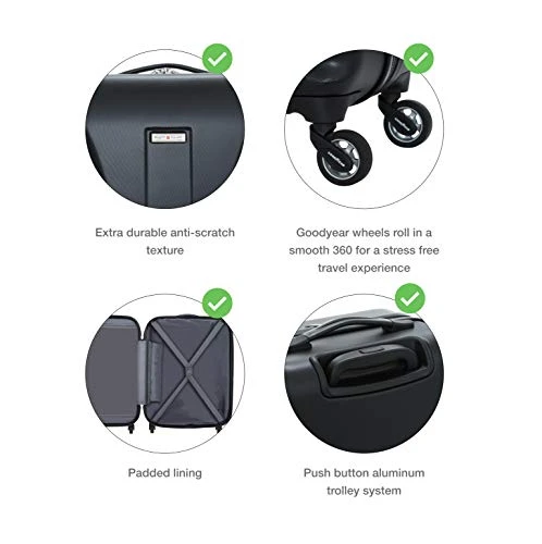 Regent Square Travel - Luggage Set Hard Shell With Spinner Goodyear Wheels - Set Of 3 Pieces - Hard Case - Black 6 Regent Square Travel - Luggage Set Hard Shell With Spinner Goodyear Wheels - Set Of 3 Pieces - Hard Case - Black - Image 6