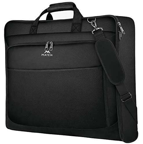 Garment Bags, Large Suit Travel Bag With Pockets & Shoulder Strap, MATEIN Professional Foldable Carry On Bag For Business Trip, Waterproof Luggage Bags For Travel For Men Women, Black 1 Garment Bags, Large Suit Travel Bag With Pockets & Shoulder Strap, MATEIN Professional Foldable Carry On Bag For Business Trip, Waterproof Luggage Bags For Travel For Men Women, Black