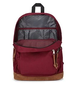 JanSport Right Pack Backpack - School, Travel, Work, Or Laptop Bookbag With Suede Leather Bottom With Water Bottle Pocket, Russet Red -Luggage Factory 41iojR8VjkS