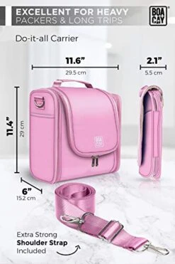 Extra Large Hanging Travel Toiletry Bag For Women And Men, Hygiene Bag, Bathroom And Shower Organizer Kit With Elastic Band Holders For Toiletries, Cosmetics, Makeup, Brushes -Luggage Factory 41jp6MB9NQL