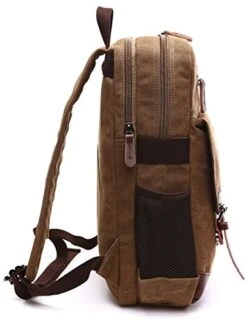 Aidonger Vintage Canvas Laptop Backpack School Backpack (Khaki) -Luggage Factory 41juz0jK2rL