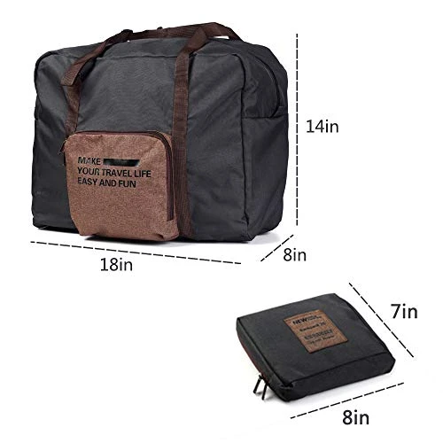 Foldable Lightweight Nylon Duffel Luggage Bag Tote For Travel Gym 4 Colors (Steel Grey) 7 Foldable Lightweight Nylon Duffel Luggage Bag Tote For Travel Gym 4 Colors (Steel Grey) - Image 7