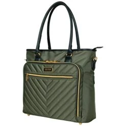 Kenneth Cole Reaction Chelsea Chevron 15" Laptop & Tablet Business Tote W/Removable Shoulder Strap, Olive, Laptop -Luggage Factory 41kLNBGhvXL