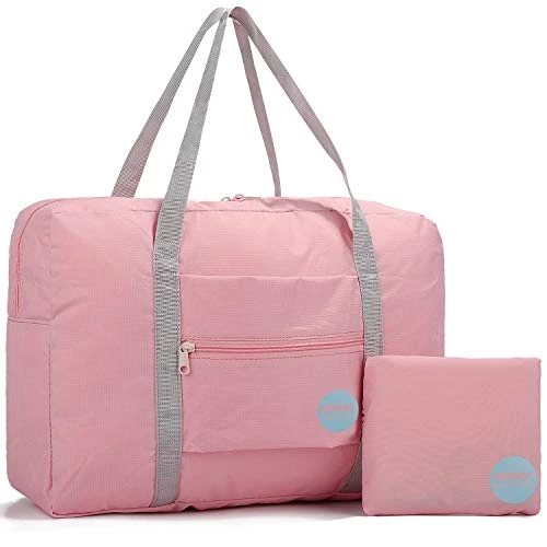 WANDF Foldable Travel Duffel Bag Luggage Sports Gym Water Resistant Nylon (Coral Pink) 2 WANDF Foldable Travel Duffel Bag Luggage Sports Gym Water Resistant Nylon (Coral Pink) - Image 2