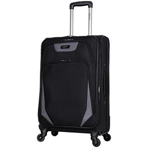 Kenneth Cole Reaction Going Places 24" 600d Polyester Expandable 4-Wheel Spinner Checked Luggage, Black 2 Kenneth Cole Reaction Going Places 24" 600d Polyester Expandable 4-Wheel Spinner Checked Luggage, Black - Image 2