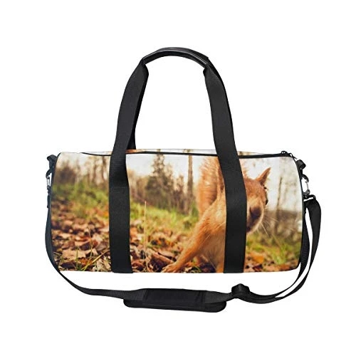 Duffel Bags Red Fur Squirrel With Autumn Forest Background Womens Gym Yoga Bag Small Fun Sports Bag 3 Duffel Bags Red Fur Squirrel With Autumn Forest Background Womens Gym Yoga Bag Small Fun Sports Bag - Image 3