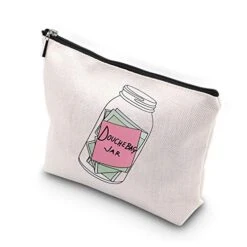 WCGXKO New Girl Inspired Cosmetics Bag Novelty Douchbag Jar Gift For TV Show Fans Best Friend(Douchbag Jar)