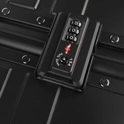 Travelking All Aluminum Carry On Luggage With TSA Locks Metal Hard Shell Spinner Suitcase (New Arrival Black, 20 Inch) -Luggage Factory 41lZM6OHXSL