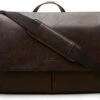 Kenneth Cole Reaction Travelier Satchel Messenger Vegan Leather Laptop Computer Shoulder Bags, Brown, 15.6"